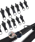12 Pack Universal Black Zipper Sliders Replacement Kit For Jackets Bags And Gear Quick Fix Easy Install Durable Fasteners