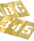 2 Inch Brass Letters And Numbers Set, 92 Piece Kit For DIY Signs And Labeling, showing letters A, B, C and numbers 3, 4, 5