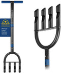 Lawn Aerator Coring Tool Manual Plug Core Aerator For Dense Soil, 31.8 Inch Stand Up Aerator With Easy Insertion, close-up view