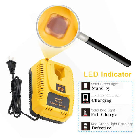 Hot Replacement Charger For Dewalt 7.2V To 18V NiCad And NiMH Batteries DC9310 Compatible with LED indicators and power cord