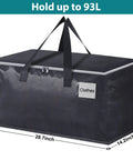 Heavy Duty Collapsible Moving Bags 93L 8-Pack With Strong Zippers And Durable Handles, dimensions labeled on bag