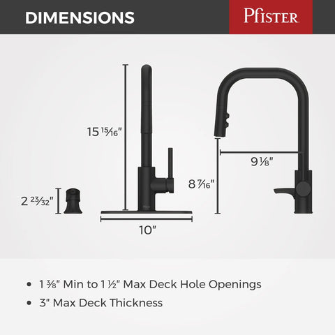 Dimensions of Zanna Kitchen Faucet With Pull Down Sprayer And Soap Dispenser Single Handle High Arc Spot Defense Stainless Steel.