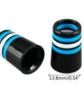 3 Pack Golf Club Ferrules And Shaft Sleeves For 0.370 Inch Parallel Shaft Fit Durable Premium Plastic Ferrule Set, black with blue and white rings