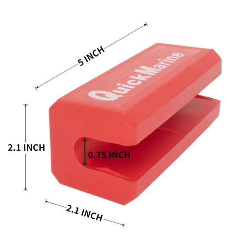 Transom Saver For Boats With Single Ram Outboard Motors And Two Piece Trailering Motor Locks In Rubber EPDM Red Keeps Transom Safe And Aligned During Trailering And Dockside Use, 5x2.1x0.75 inches.