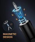 Top Rated 2 In 1 Cordless Electric Screwdriver With Rechargeable Battery And Manual Twist Option For Home Diy Fixes Picture Hanging And Multi Tasking Projects 300Rpm Workhorse highlighting its magnetic design and electrifying features.