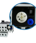 Close-up of 3-Pole 50A Magnetic AC Contactor With Adjustable Ith Thermal Overload Relay 110V Coil 1NO 1NC Auxiliary Contacts