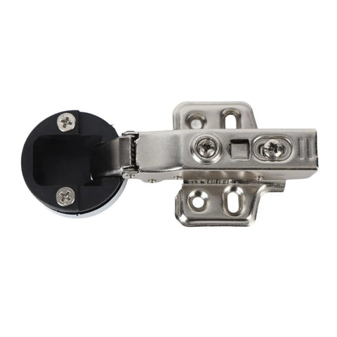 Soft Close Glass Door Hinges With Hydraulic Damping For Cabinets And Bookcases Stainless Steel 2 Pack, single hinge displayed