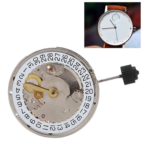 Automatic Mechanical Watch Movement 2824 With Date Display Replacement Movement For Wristwatch Repair, silver gears and date ring detail.