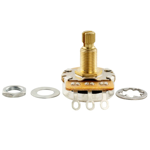 Pro HD A250Kx2 and B250K Potentiometer Set for ST PB JB Style Guitars and Basses, brass shaft, 9.5mm split shaft with washers