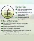 Instructions for using Blueline 8x22 Waterproof Golf Scope Monocular with built-in distance reticle on a golf course.