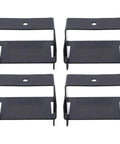 Premium Stainless Steel Leaf Spring Clamp Kit 4PCS Heavy Duty Repair Clips For Trucks Trailers Ensures Enhanced Stability And Control With Sturdy Design That Keeps Your Ride Rock Solid. 4 black leaf spring clamps, top view