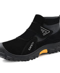 Men's Slip On Steel Toe Welding Work Boots With Hook And Loop Closure Rugged High Top Safety Boots For Welders Indestructible Construction Footwear