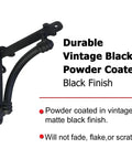 Heavy Duty Black Cast Iron Shelf Brackets Set Of Four, 5.5 X 1.2 X 5.5 Inches, half round style, vintage black finish
