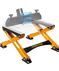 Heavy Duty Folding Router Table Stand With Adjustable Height Workstation Base For Trim Routers showcasing a steel frame and adjustable legs.