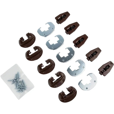 Five Piece Drawer Slides With Metal Backing And Screws, center mount guides, glides for dressers, stable heavy duty furniture hardware