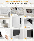Heavy Duty Aluminum Access Panel Slick Flush Drywall Cover used for ceiling, wall, and bathroom access to pipes and wiring.