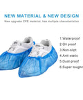 Disposable Shoe Covers Green 50 Count 25 Pairs Waterproof Non Slip Dust Proof Anti Static Tear Resistant With Anti Skid Surface No Mess Protect Your Shoes Floors Carpets One Size Fits Most