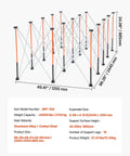 Diagram of Portable Folding Workstand For Garage And Workshop With 6000 Lbs Capacity Collapsible Table Stand dimensions and specs