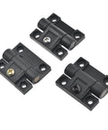 Black Plastic Adjustable Friction Positioning Torque Gate Hinge XK5112B 1 Pack with mounting screws, top view