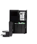 Front view of K-3500 Single Serve Commercial Coffee Maker For Busy Offices, 150 Plus Pod Varieties, includes pod storage and drip tray.