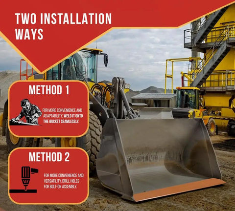 84 Inch Bucket Cutting Edge For Skid Steer And Loader With Bolt On Or Weld On Mount, 16Mn Steel, Yellow Painted Single Bevel Blade