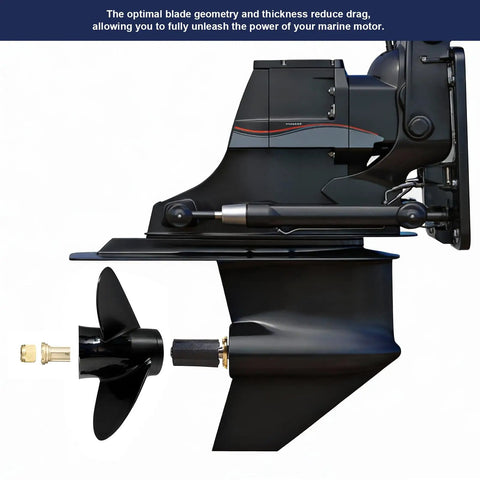 Upgrade OEM Aluminum Boat Propeller For Mercury Outboards 40HP To 125HP, 15 Spline, Right Hand, 4 Blades, side view