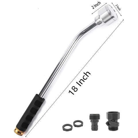 18 Inch Soft Rain Watering Wand With Shut Off Valve For Hanging Baskets Planters Garden And Shrubs Lightweight Durable Aluminum