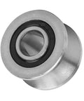 Round Bottom Track Groove Pulley Bearing for Industrial Automation and Photography Equipment Stainless Steel Sliding Roller 8x22.5x14.5mm, front view