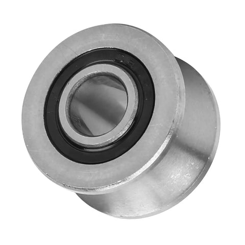 Round Bottom Track Groove Pulley Bearing for Industrial Automation and Photography Equipment Stainless Steel Sliding Roller 8x22.5x14.5mm, front view
