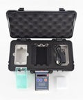 Open case containing Heavy Duty Digital Surface Roughness Tester, USB charger, and accessories for accurate Ra Rz measurements.