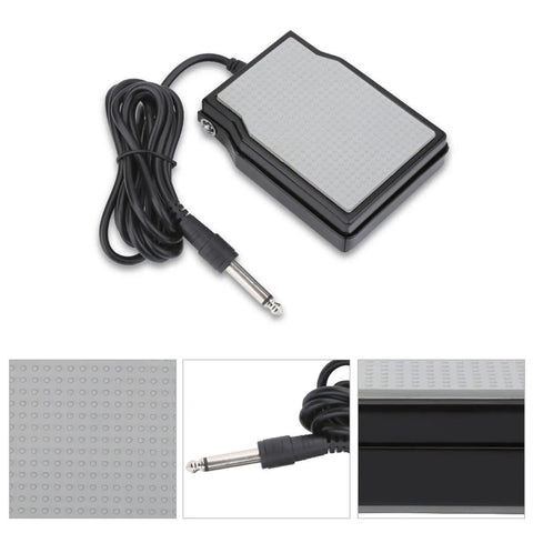 Durable Sustain Pedal Built To Last With Silicone Foot Pad And Steel Shell For Electronic Keyboards And Digital Pianos High Strength Damper Foot Controller Perfect For Home Practice Studio Use, steel shell, silicone pad, cable view