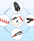 Boat Ignition Key Switch With Safety Lanyard For Johnson Evinrude OMC Outboard Motors 40 200HP Replacement Ignition Switch And Key Lanyard Assembly Easy Install, showing switch and red lanyard.