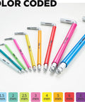 Long Arm 9 Piece Metric Hex Key Wrench Set With Anti Slip Ball End Color Coded SK2 Steel 1.5mm To 10mm Built Tough Pro Grade Hex Keys