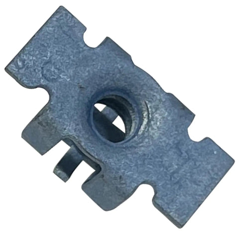 Close-up of a metal nut from the 105 Piece GM Specialty Nut Assortment Kit For Automotive Body Panels And Trim 12 Types