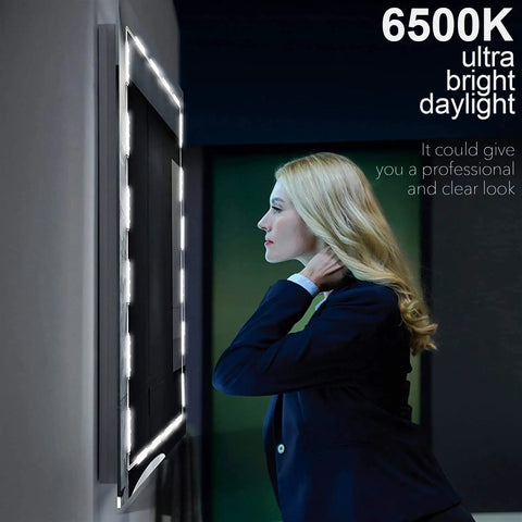 10Ft LED Vanity Lights With Dimmable Touch Control For Makeup Table And Bathroom, Ultra Bright White LEDs, Mirror Not Included, ETL Listed, Easy Peel And Stick Mirror Adhesive Strips, Glam Glow Up Your Vanity