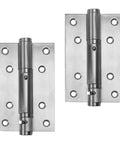 Self-Closing Stainless Steel Door Hinges Set 2-Pack, Quiet Heavy-Duty Hardware, rust-resistant silver hinges, smooth operation