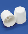 Universal Fit Toilet Bolt Caps 1/4 Inch or 5/16 Inch, 2 Pack, Quick Snap On Covers That Stay In Place shown on blue background