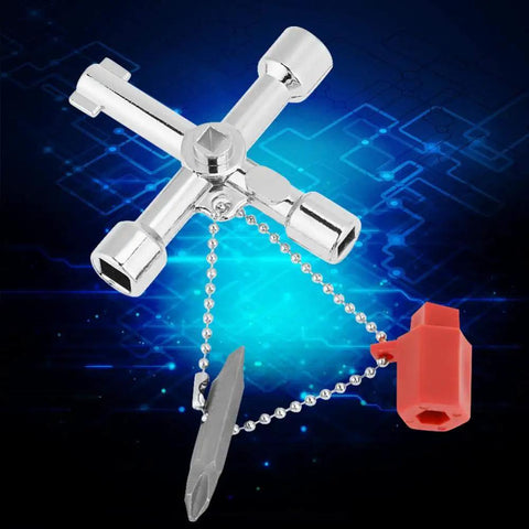 Ten Piece 5 In 1 Cross Key Set With Heavy Duty Zinc Alloy Build for control cabinets electrical panels and industrial equipment