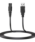 Universal Water Flosser Charger For All The Big Brand Names Works With Nicwell, Fairywill, Aquasonic, Oralfree, Nicefeel, MOSPRO And More Durable TPE Build High Temperature Resistant Travel Ready Fast Charge black USB charging cable with USB-A connector on white background.