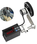 Hella Slick Digital Length Counter With Rugged Roller Wheel Encoder For Cable Wire And Fishing Line showing display and roller mechanism.