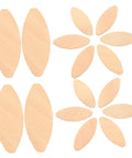 100 Pcs Wood Joiner Biscuits Set For Woodworking Projects arranged in a floral pattern for carpentry use