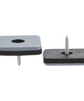 Heavy Duty Slick Rock Solid PTFE Furniture Feet Sliders Screw In Chair Leg Protectors Floor Friendly Glide Pads No Screech Table Savers 12 Pack Black Blue close-up of gray and black glide pads with metal screw