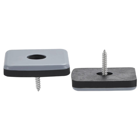 Heavy Duty Slick Rock Solid PTFE Furniture Feet Sliders Screw In Chair Leg Protectors Floor Friendly Glide Pads No Screech Table Savers 12 Pack Black Blue close-up of gray and black glide pads with metal screw