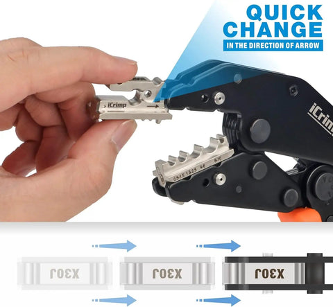 8 Piece Ratcheting Wire Crimping Tool Set With Quick Change Dies For Insulated Heat Shrink And Non Insulated Terminals Battery Cable Lugs IWS4 Solar Connectors Ferrules And Built In Wire Stripper