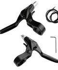 Bike Brake Lever Set For MTB Road And Folding Bikes Aluminum Alloy Levers With Two Brake Cables And Housing Fits 22.2 Millimeter