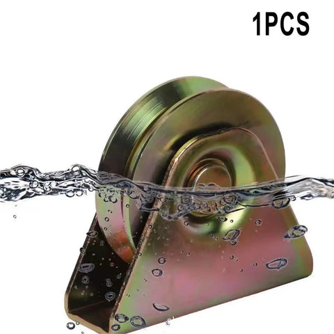Heavy Duty V Groove Wheel For Sliding Gate Rollers With Beefy Steel Track Pulley Setup Smooth as Butter Glide under water.