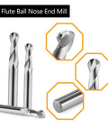 Top Tier Carbide Ball Nose End Mills With Dual Flutes For Smooth Cnc Routing And Precise Engraving On Wood Pvc Mdf Hardwood Built Tough One Eighth Shank With Sixteenth In Cut Diameter Pack Of Ten To Crush Projects With No Sweat featuring three carbide end mills.