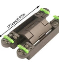 Silent Close Hydraulic Adjustable Hinge With Invisible Mount And Auto Shut For Smooth Cabinet Doors Buttery Smooth Heavy Duty Furniture Hardware Easy Swap Install 177Mm, shown from above with measurements.