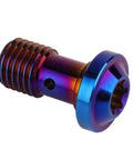 Titanium Banjo Bolts Beefy Yet Precise M10x20mm 1 To 1.25 Pitch Torx Head Brake Fitting Adapter Screw Burnt Blue 6Al4V