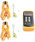 Type K Dual Channel Digital Thermometer for Pipe Temperature with two probes, two clamps, wide -50 to 1300°C range, dual display